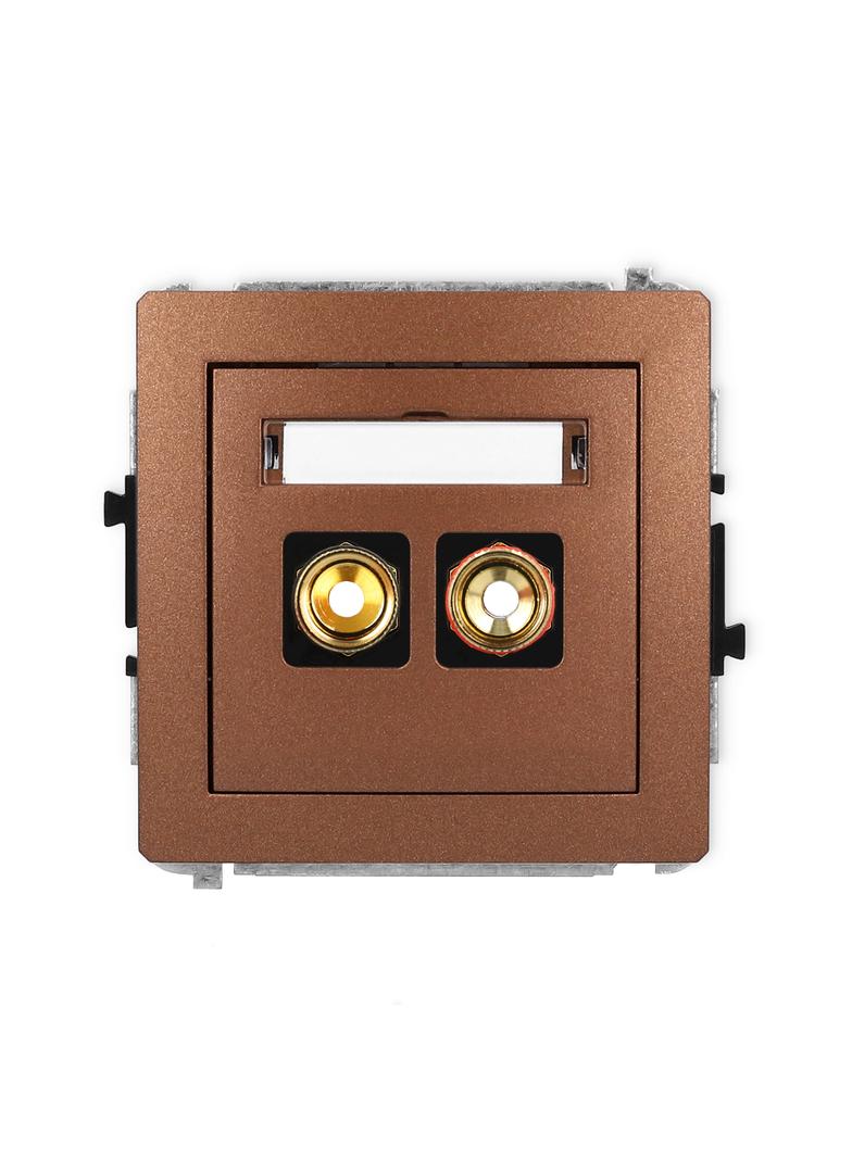 DECO Mechanizm gniazda głośnikowego pojedynczego (typu banan - czerwony i czarny, pozłacany, 4 mm2,