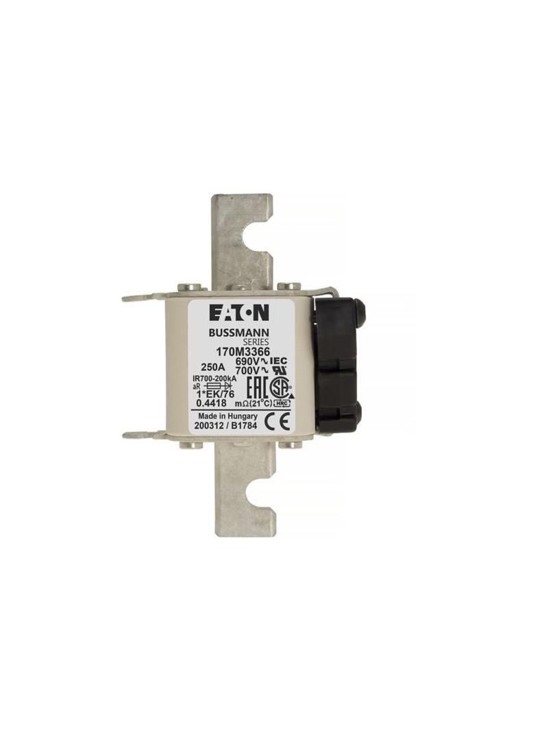 FUSE 250A 690V 1*EK/76 AR UC Wkładka szybka 250A AC 690V rozmiar 1 45x59x102 mm aR, 170M3366 EATON