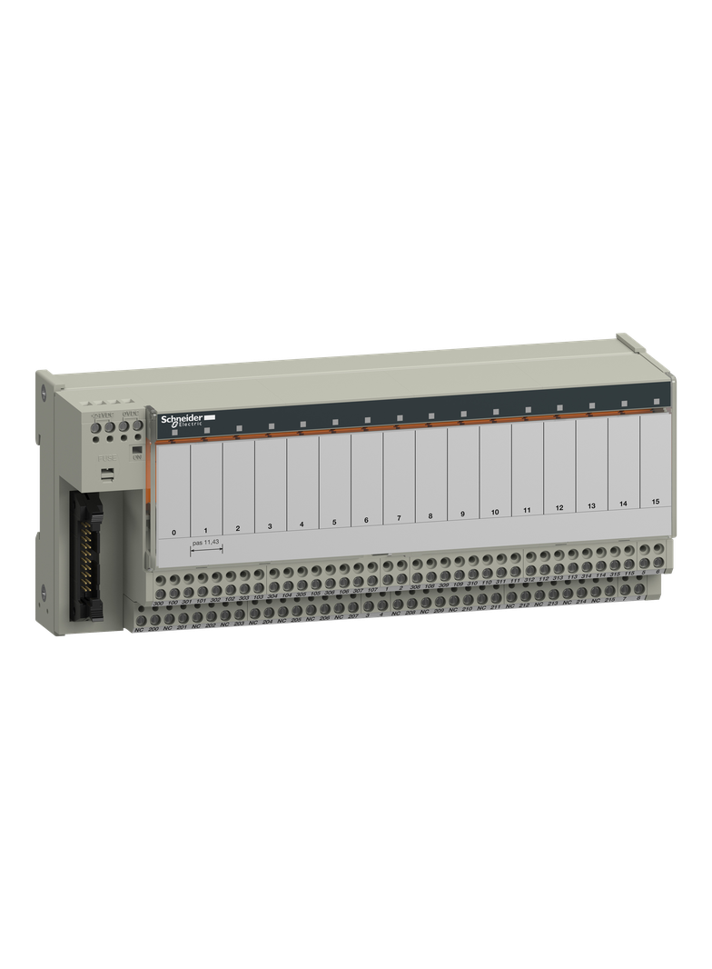 Modicon ABE7, podbaza do elektromechanicznych przekaźników, 16 kanałów, przekaźnik 10 mm ABE7R16T230