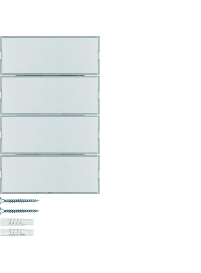 BERKER KNX e/s K.x Przycisk poczwórny z polem opisowym z diodami LED RGB i czujnikiem temperatury aluminium 80164774 HAGER