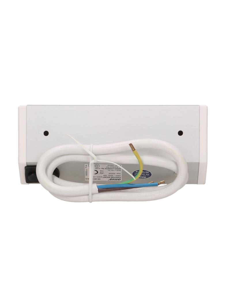 Gniazdo meblowe 2x2P+Z biało-srebrne OR-GM-9005/W-G ORNO