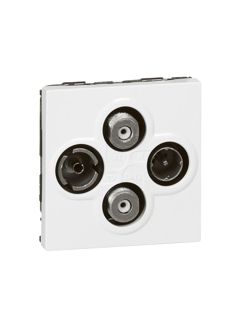 MOSAIC - Gniazdo TV-RD-SAT-SAT końcowe 1,5 dB do instalacji typu gwiazda, 2-przewodowe - Biały, Legr