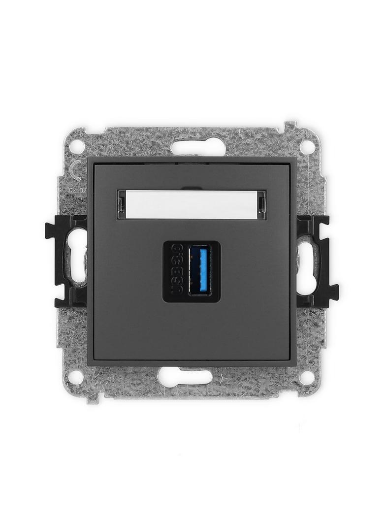 ICON Gniazdo pojedyncze USB A-A 3.0 grafitowy mat 28IGUSB-5 KARLIK
