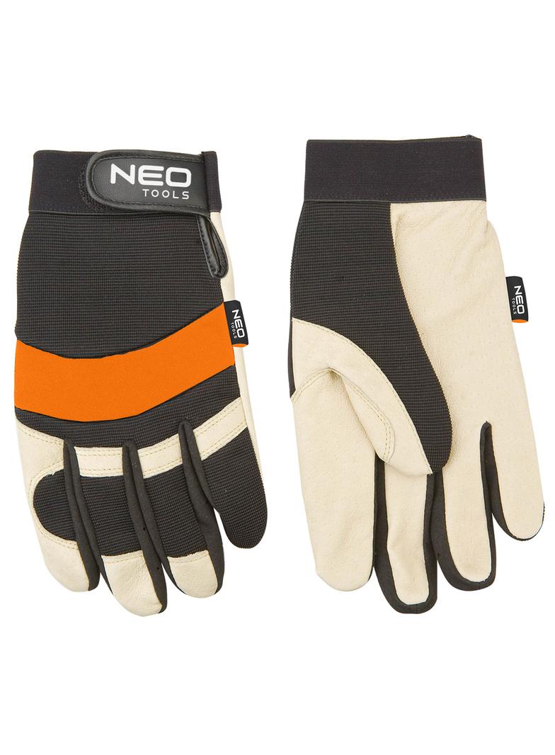 Rękawice robocze, skóra świńska licowa, neopren, 10"