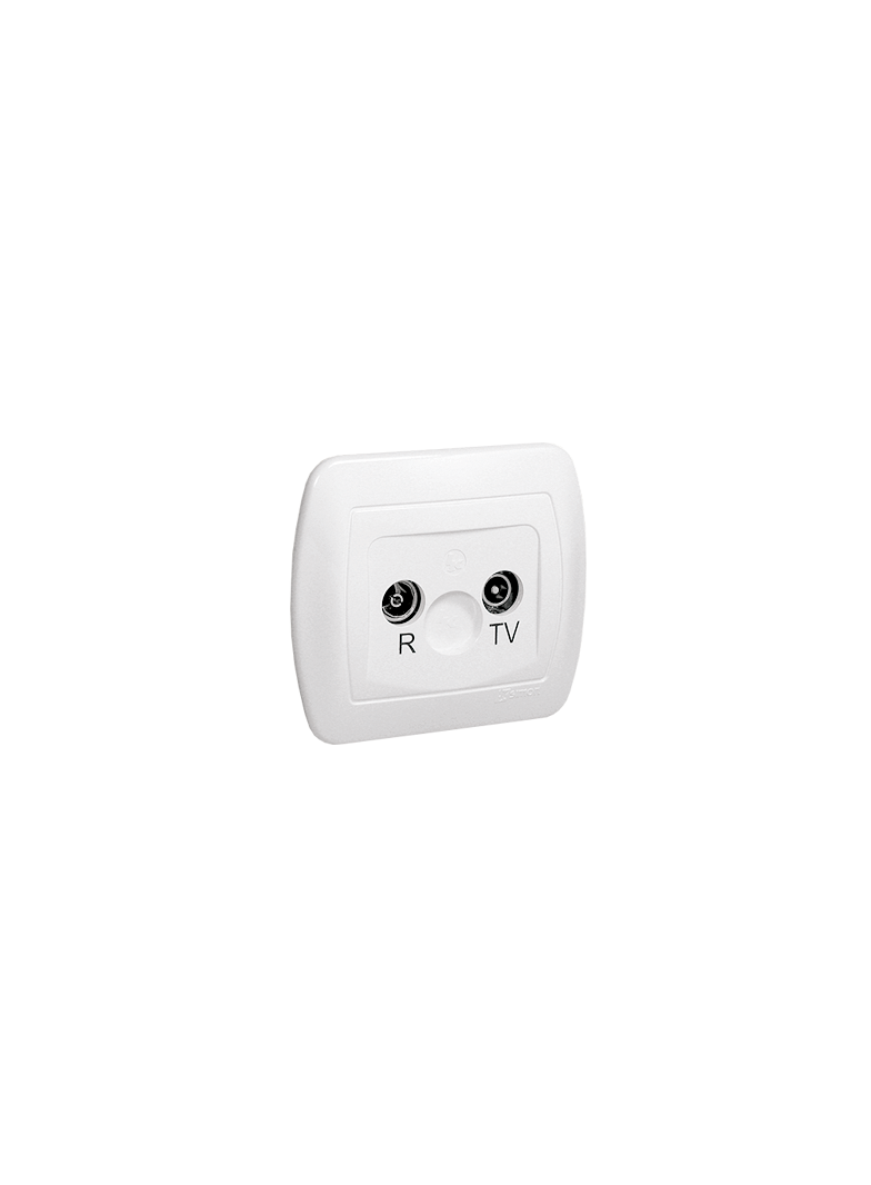 Simon Akord Gniazdo antenowe R-TV przelotowe tłum. 10 dB biały