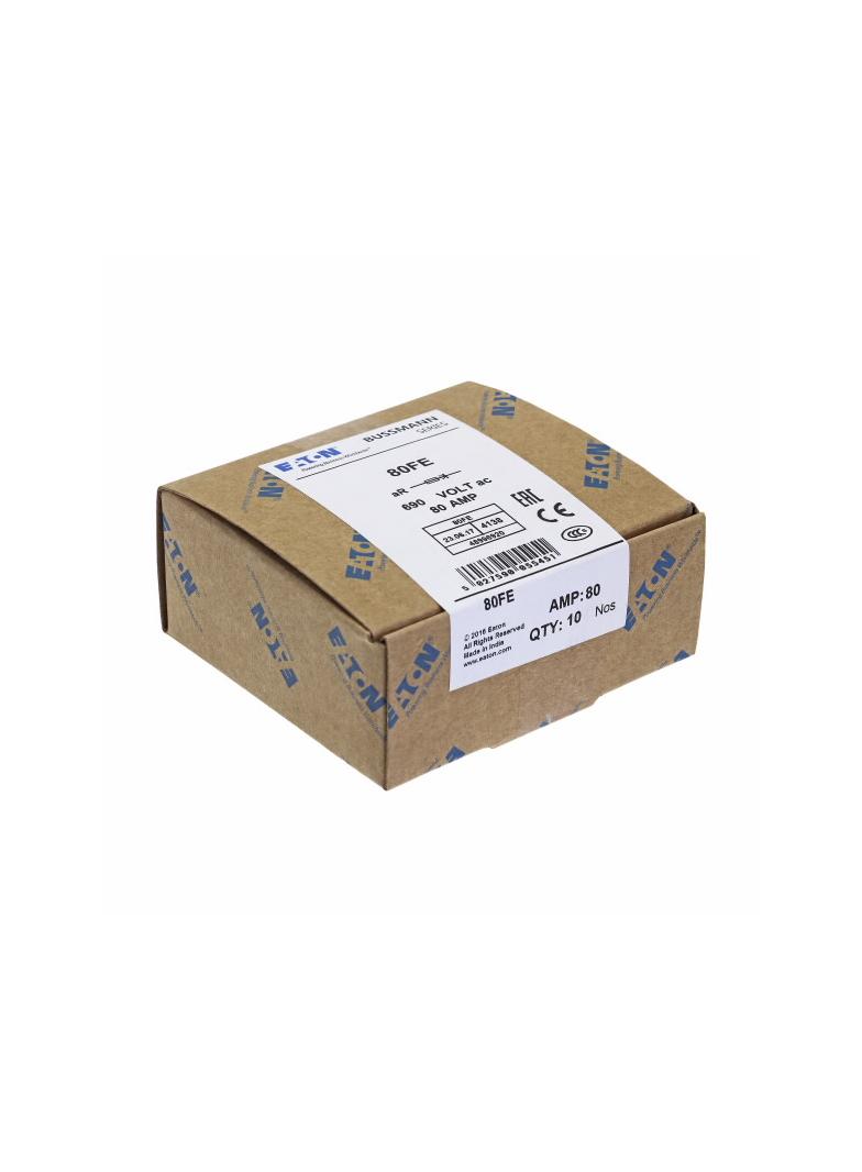 80A 690V IEC AC BS88 HIGH SPEED FUSE Wkładka szybka 80A AC 690V DC 500V BS88 19x77 mm aR, 80FE EATON