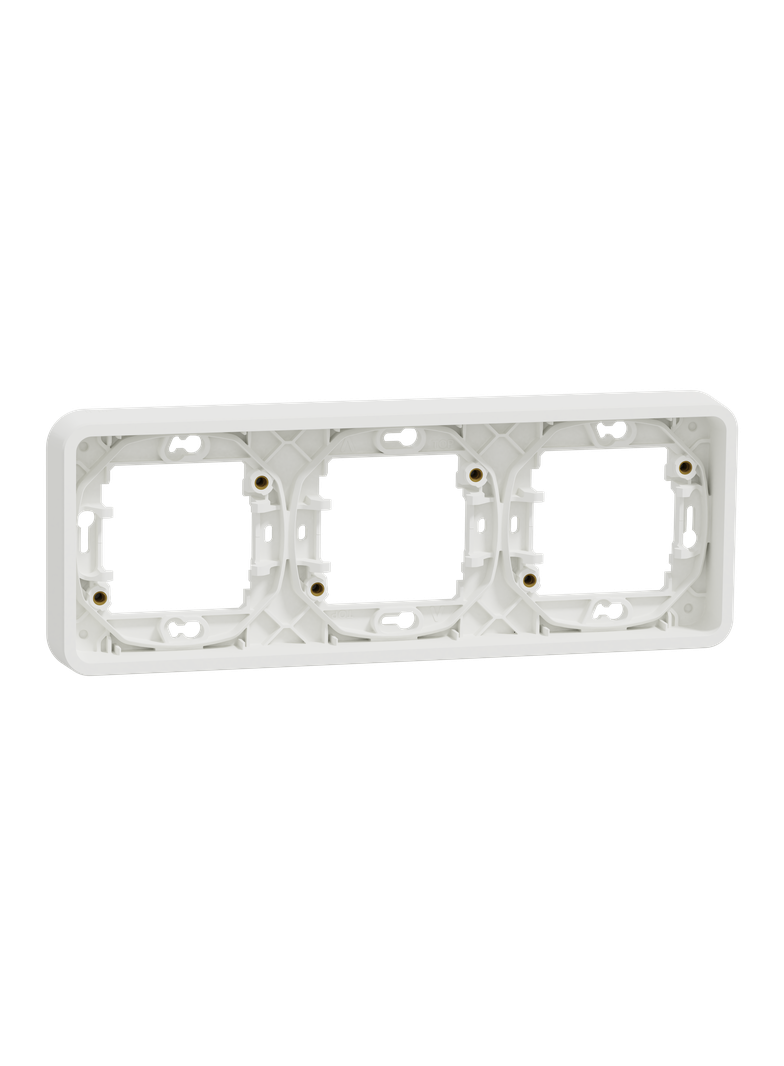 Mureva, podstawa podtynkowa potrójna pozioma, biała