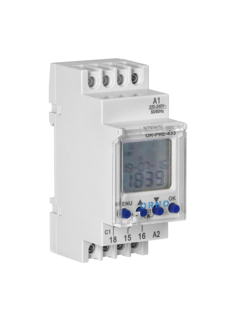 Programator czasowy wyłącznik LCD cyfrowy 52 programy na szynę ORNO