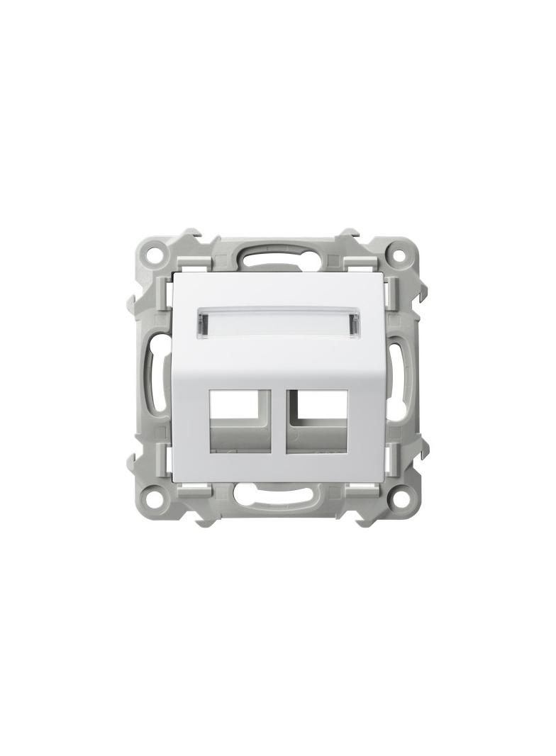 SZAFIR Obudowa gniazda podwójnego typu Keystone skośna - kolor biały