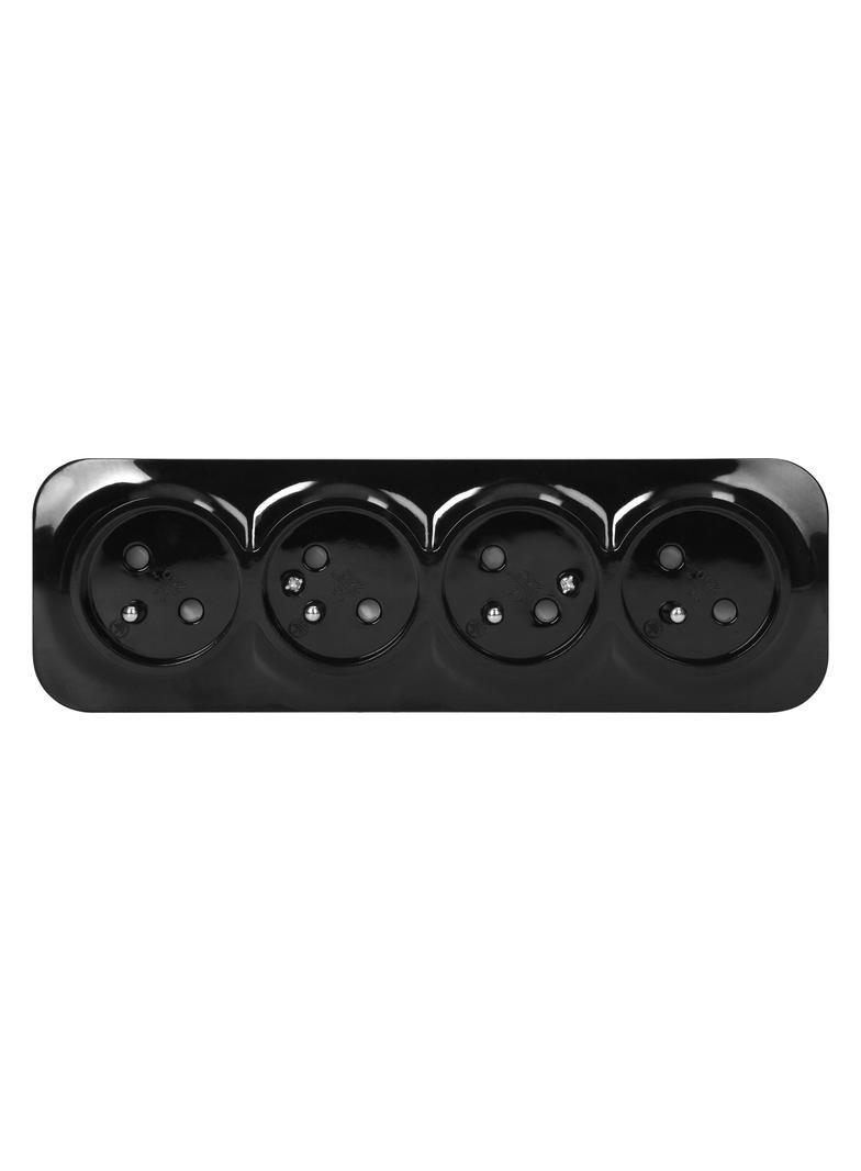 Gniazdo poczwórne natynkowy ToDo 2P+Z IP20, 16A, 230V AC, 16A, 230V AC, czarny