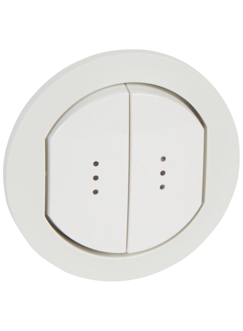 CELIANE - KLAWISZ PODWÓJNY PODŚWIETLANY IP44 BIAŁY, Legrand