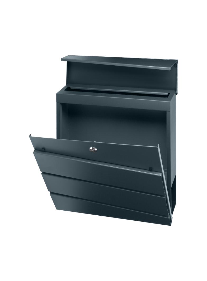 Skrzynka na listy BORNEO z galwanizowanej stali z gazetnikiem antracyt MB-1/A ORNO