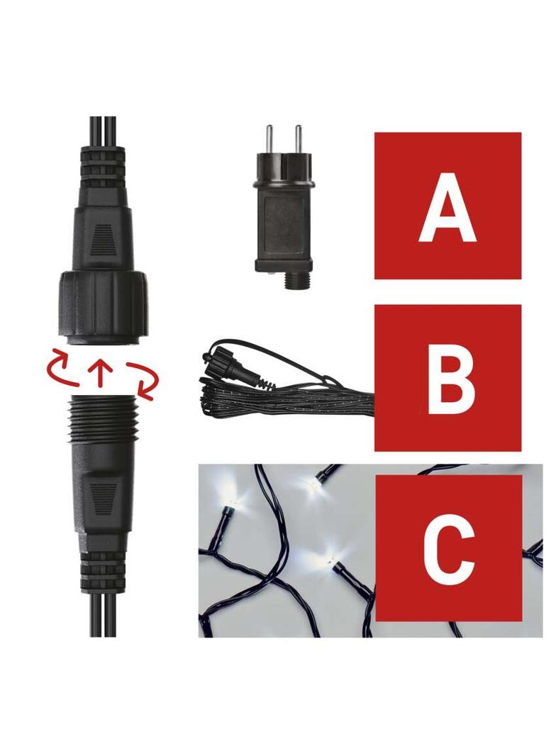 Lampki choinkowe Standard zestaw zasilacz + 100LED 10m zimna biel IP44 timer D1AC01 EMOS