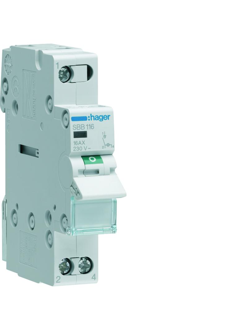 Modułowy rozłącznik izolacyjny z lampką sygnalizacyjną 1P 16A 230VAC SBB116 HAGER