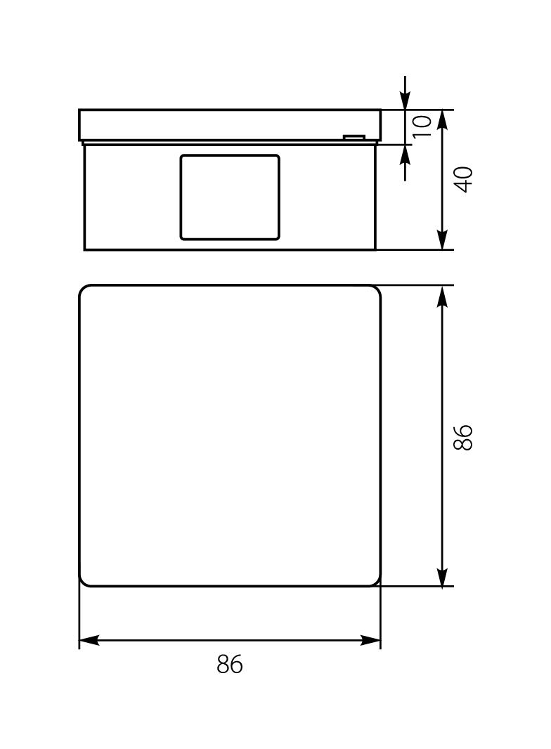 VP-01 Puszka n/t 86x86x40mm IP55 4-wl klik dł.gum. popiel VP 001-03 61.103 OPATÓWEK
