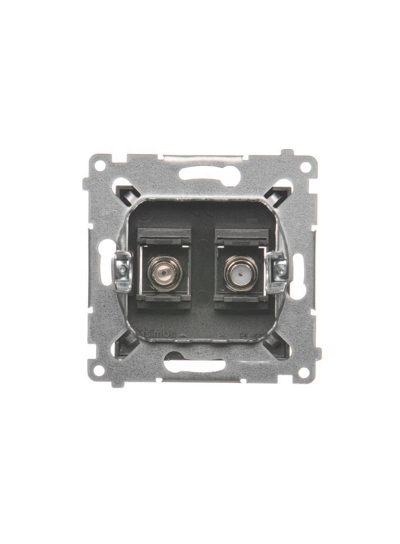Simon 54 Gniazdo antenowe typu F podwójne antracyt