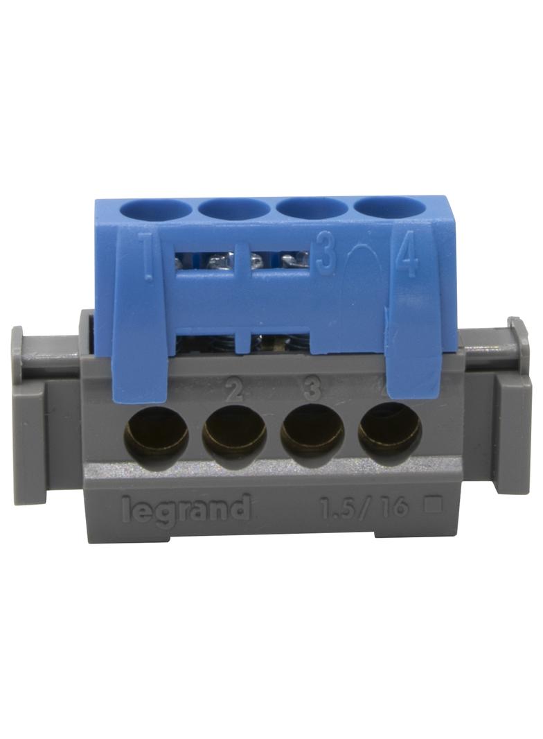 Listwa Przyłączowa 4-Otwory Niebieska IP2X N4 1,5-16 Mm2 004840 LEGRAND