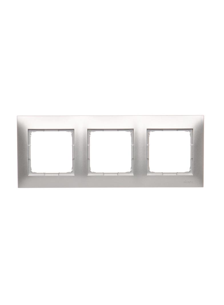 Simon 54 Premium Ramka 3-krotna PREMIUM do puszek karton-gips IP20 / IP44 srebrny mat DRK3/43 KONTAKT