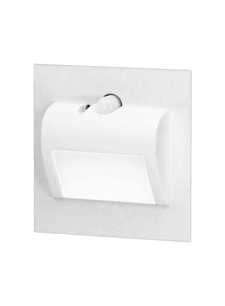 DRACO LED NEW 1,5W, oprawa schodowa podtynkowa, 12VDC, 30lm, 3000K, biała, czujnik ruchu i zmierzchu