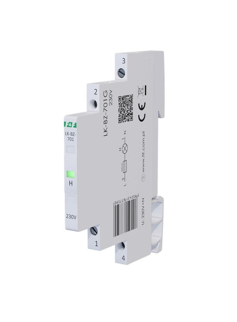 Lampka kontrolna zasilania z zabezpieczeniem 1/3S 1xLED ZIELONA LK-BZ-701G F&F