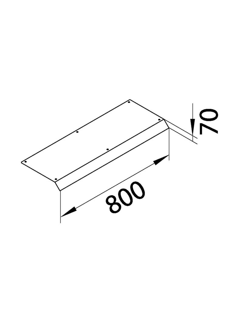 tehalit.AK Pokrywa kanału napodł 1-str skos dł. 800mm 200x70mm stal AKB82000701 HAGER