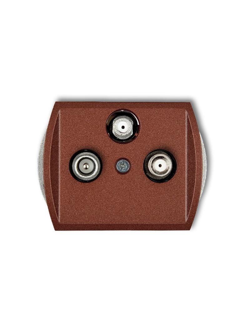 TREND Mechanizm gniazda abonenckiego 2 wyjścia SAT + TV brązowy metalik