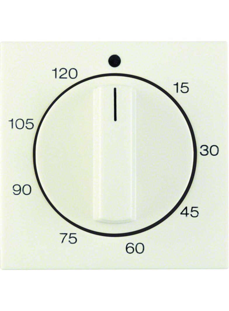 BERKER B.Kwadrat/S.1 Płytka czołowa z pokrętłem Regulator do mechanizm łącz. czas. 120 min krem 1633