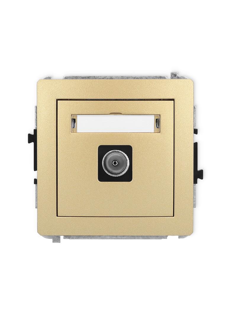 DECO Mechanizm gniazda antenowego pojedynczego TV złoty