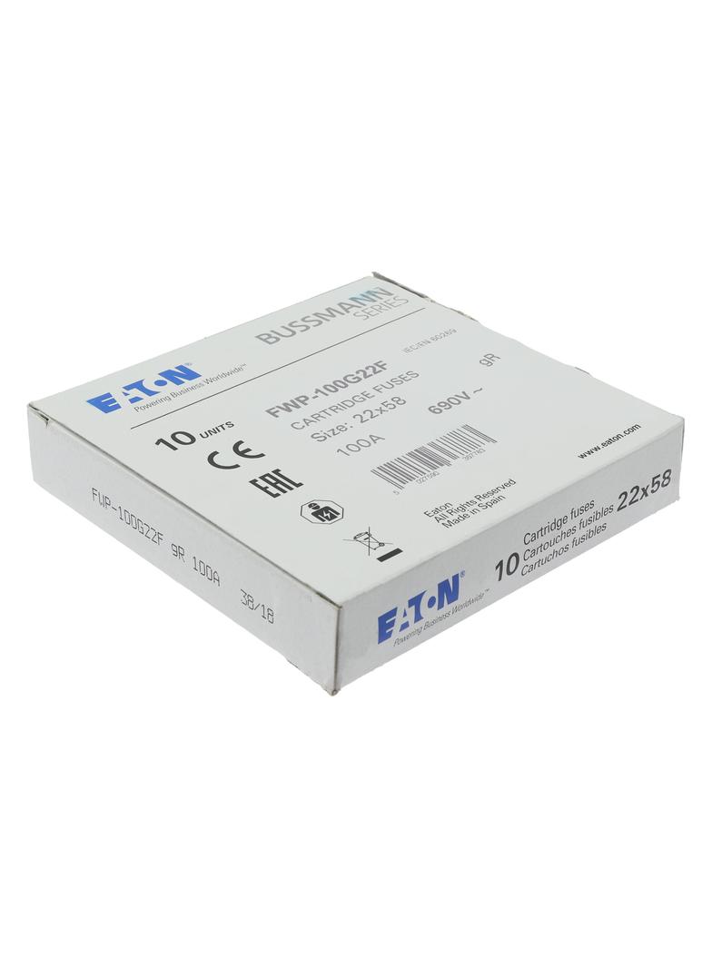 100A 690V AC gR 22X58mm FUSE W/O STRIKER Wkładka szybka 100A AC 690V 22x58 gR IEC UL FWP-100G22F EAT
