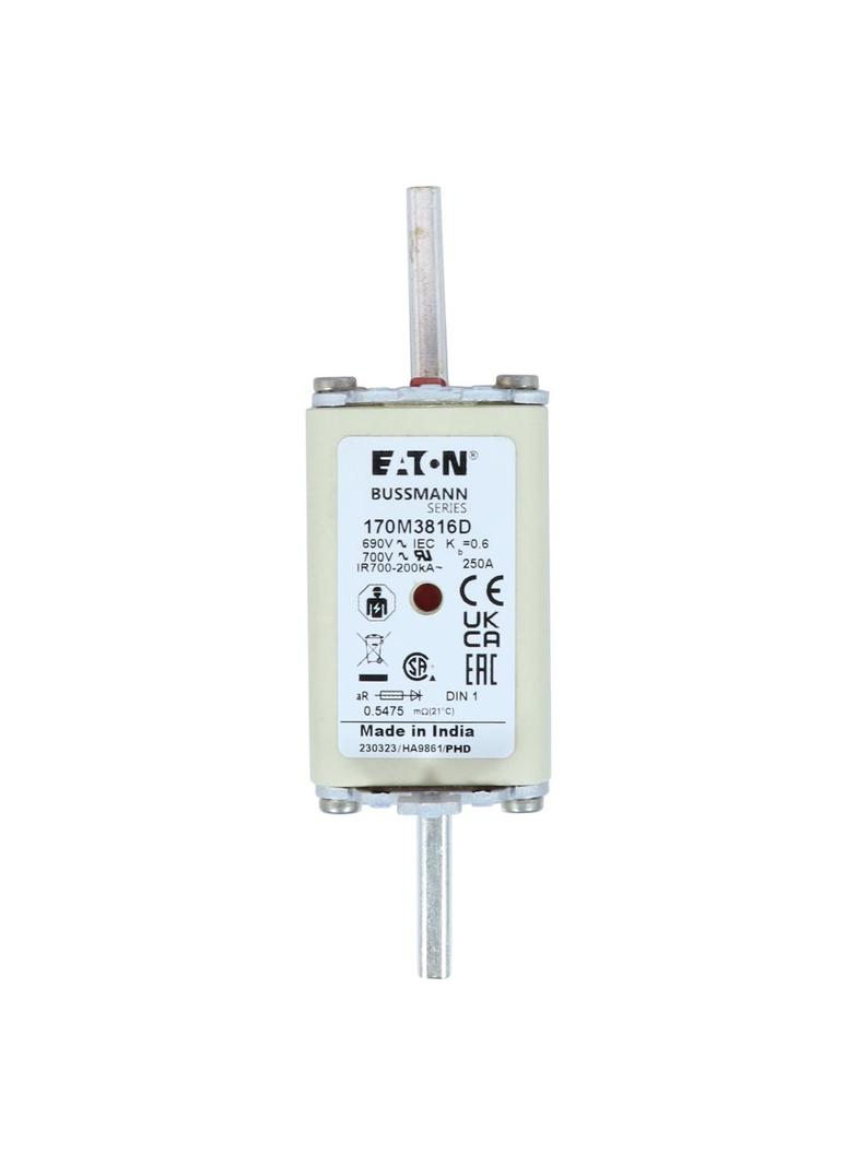 FUSE 250A 690V aR DIN 1 HSDNH Wkładka szybka 250A 690V aR DIN 1 podwójny wskaźnik 170M3816D EATON