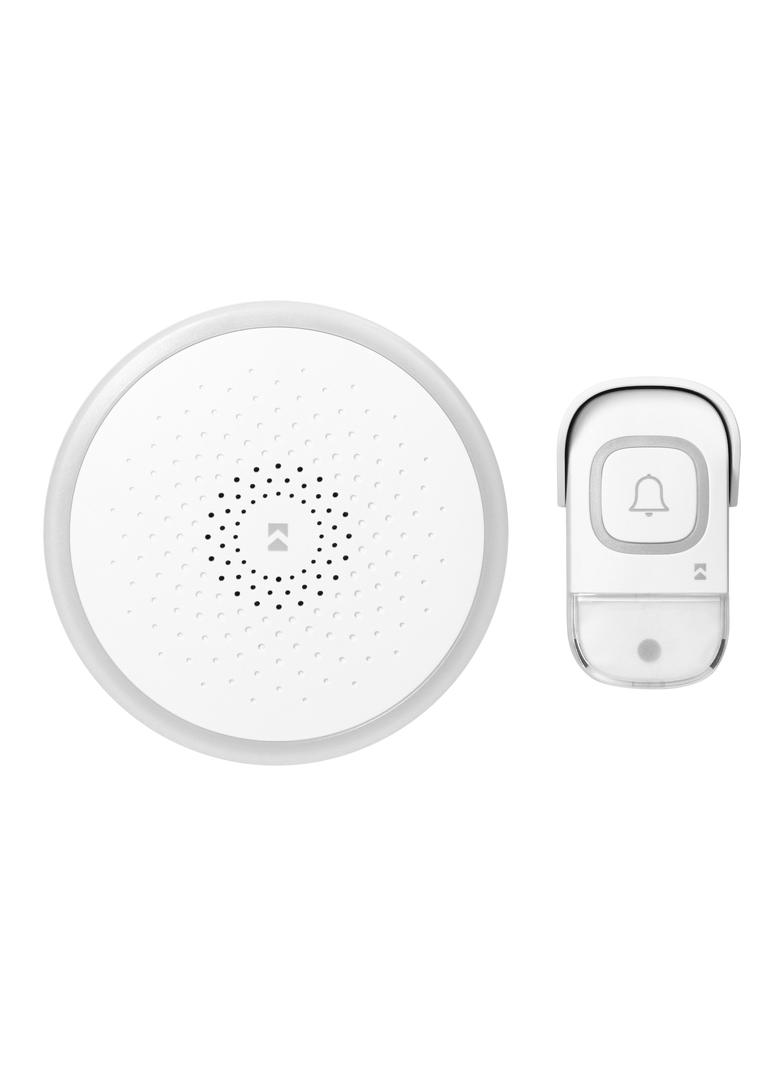 Dzwonek bezprzewodowy bateryjny ENTIKO DC learning system 60 dźwięków 300m biały ORNO