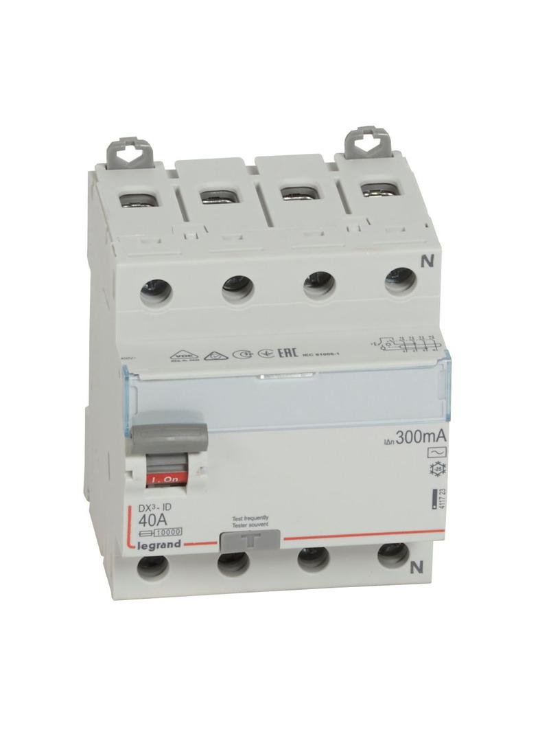 WYŁĄCZNIK RÓŻNICOWOPRĄDOWY P 304 4P 40A 300MA TYP AC SERII DX3, Legrand