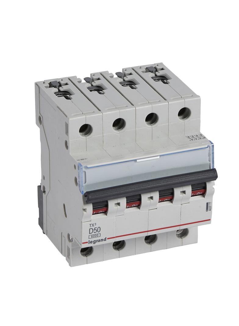 Wyłącznik Nadprądowy S 304 4P D50A 6kA TX3 403777 LEGRAND