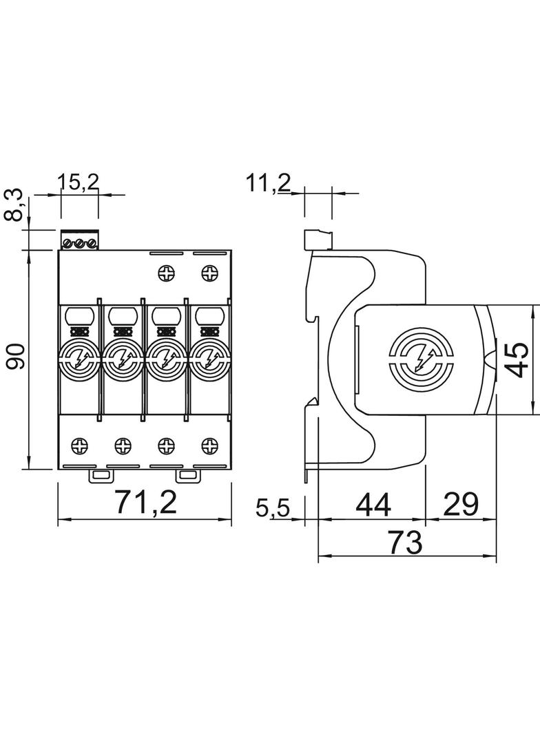 V20-4+FS-550, Ogranicznik przepięć V20