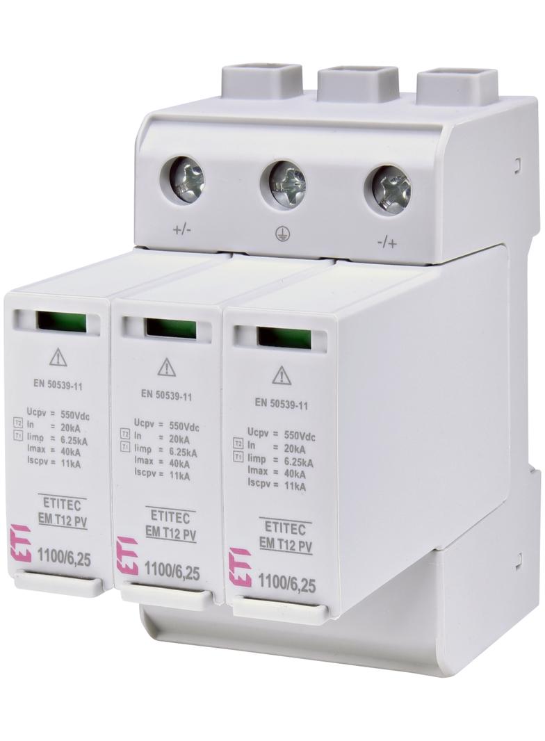 Ogranicznik przepięć T1 T2 (B C) - do systemów PV TEC EM T12 PV 1100/6,25 Y 002440580 ETI