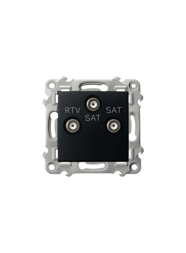 SZAFIR Gniazdo RTV-SAT z dwoma wyjściami SAT - kolor czarny metalik