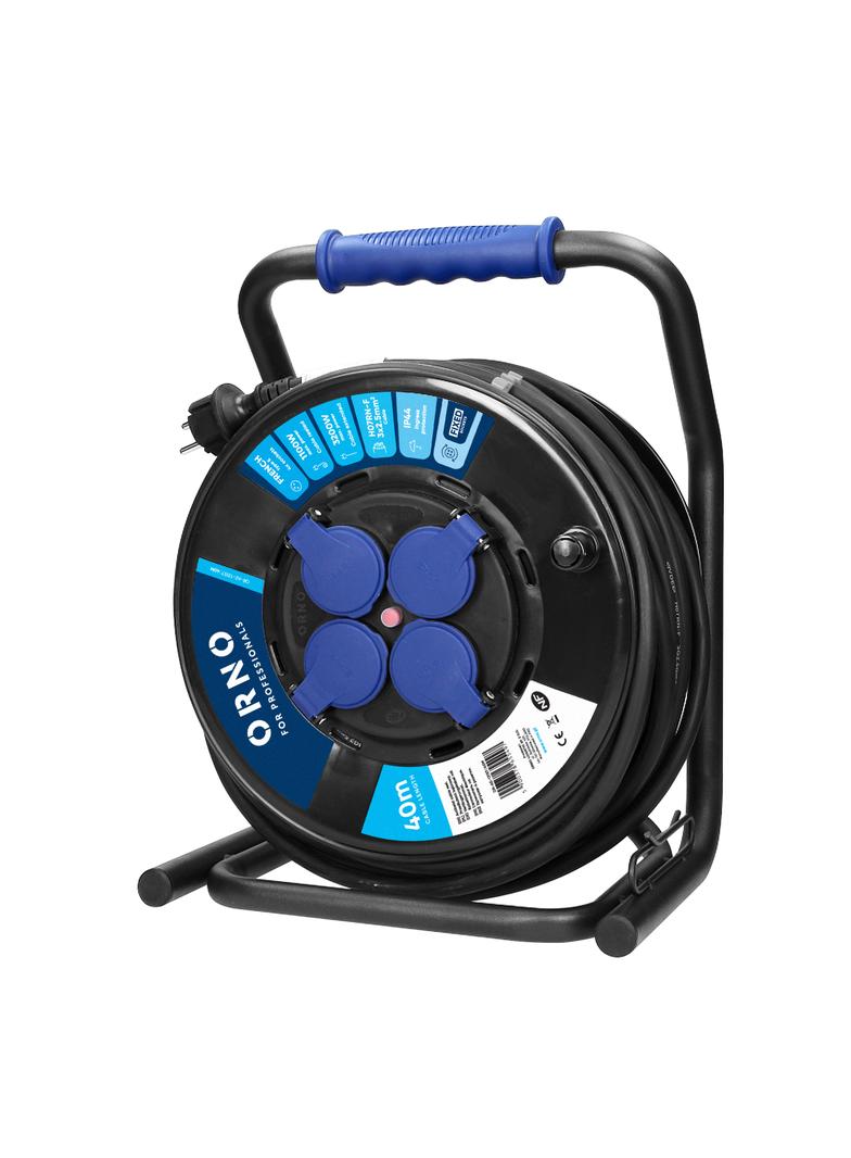 Przedłużacz bębnowy profesjonalny IP44, 4 gniazda 2P+Z (Schuko), kabel gumowy olejoodporny, H07RN-F