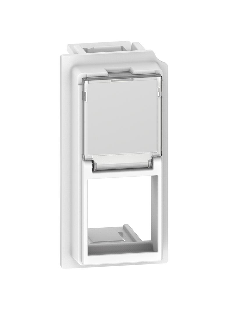 LIVING NOW - PLAKIETKA GNIAZDA RJ KEYSTONE - 1 MODUŁ - BIEL, Bticino