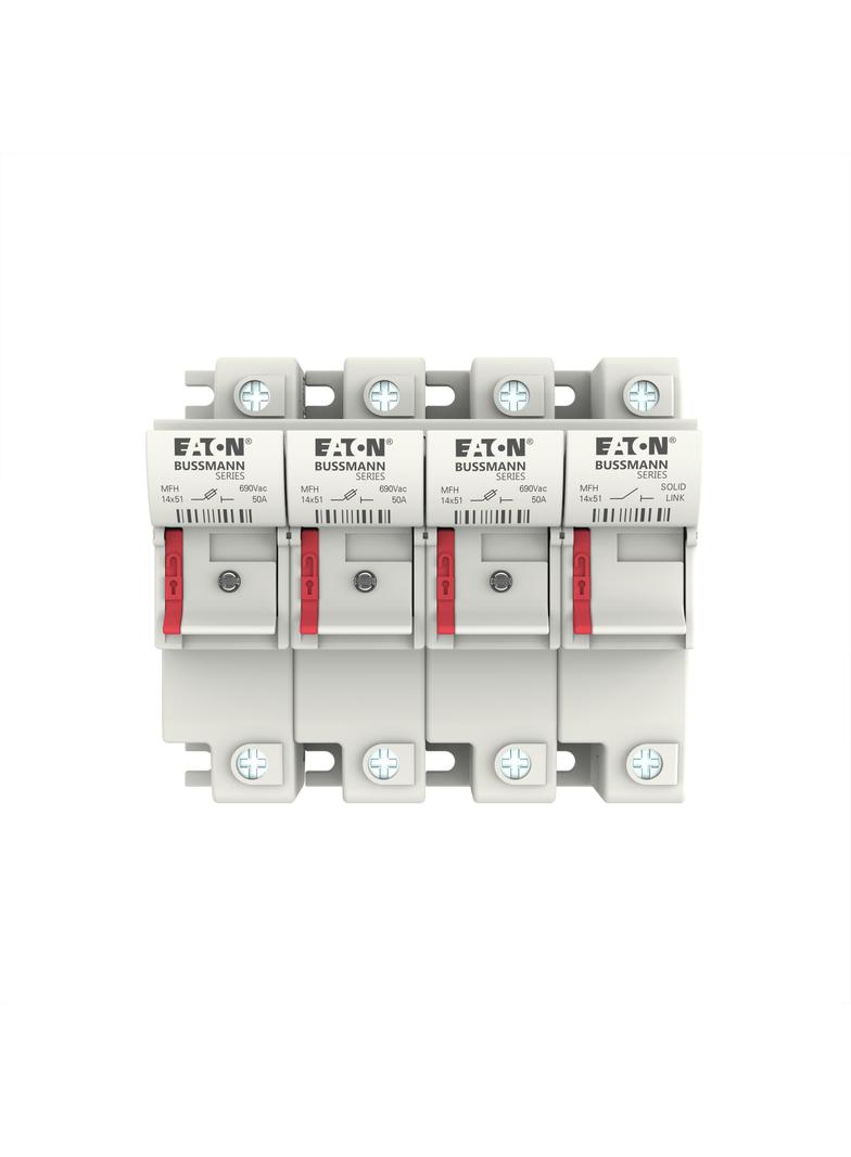 3 Pole 14x51 MFH Neon Indicator and Neut Podstawa wkł. cyl. 14x51 3p+1N 50A 690 Vac wskaźnik CH143DN