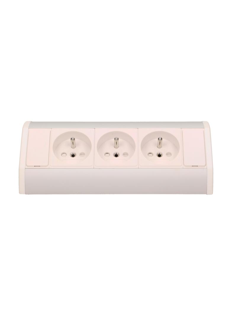 Gniazdo meblowe 3x2P+Z, biało-srebrne OR-GM-9001/W-G ORNO