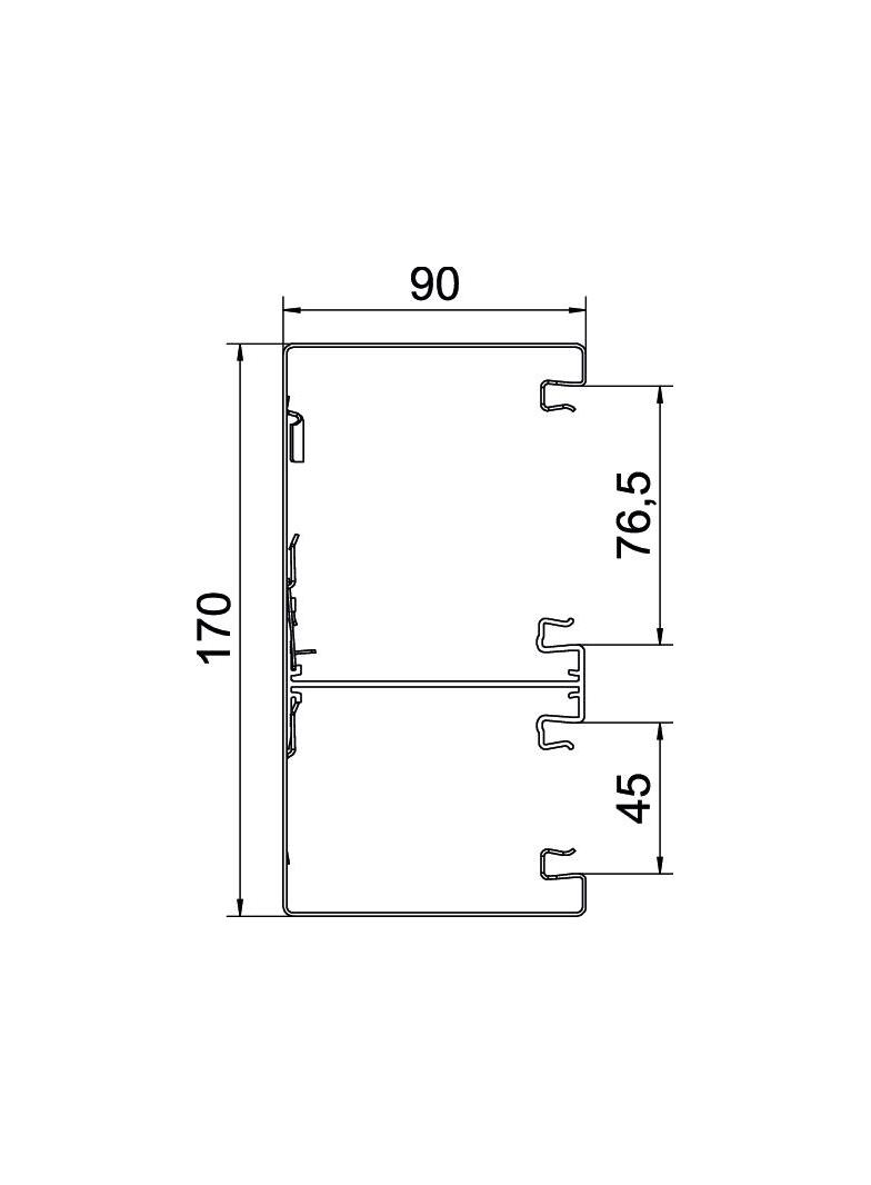 GS-D90170RW, Kanał podparapetowy 90X170 CZ.B.