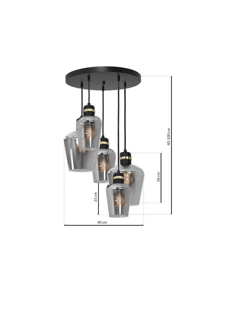 lampa wisząca Richmond 5xE27 czarno/złota MLP6542 Milagro