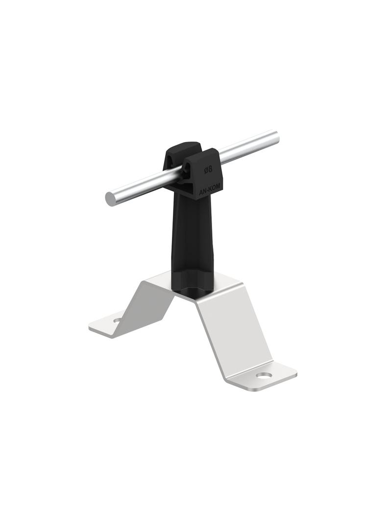 Uchwyt na pł.prof.stalow.Z-zatrzask H=7cm/OH/ słupek czarny