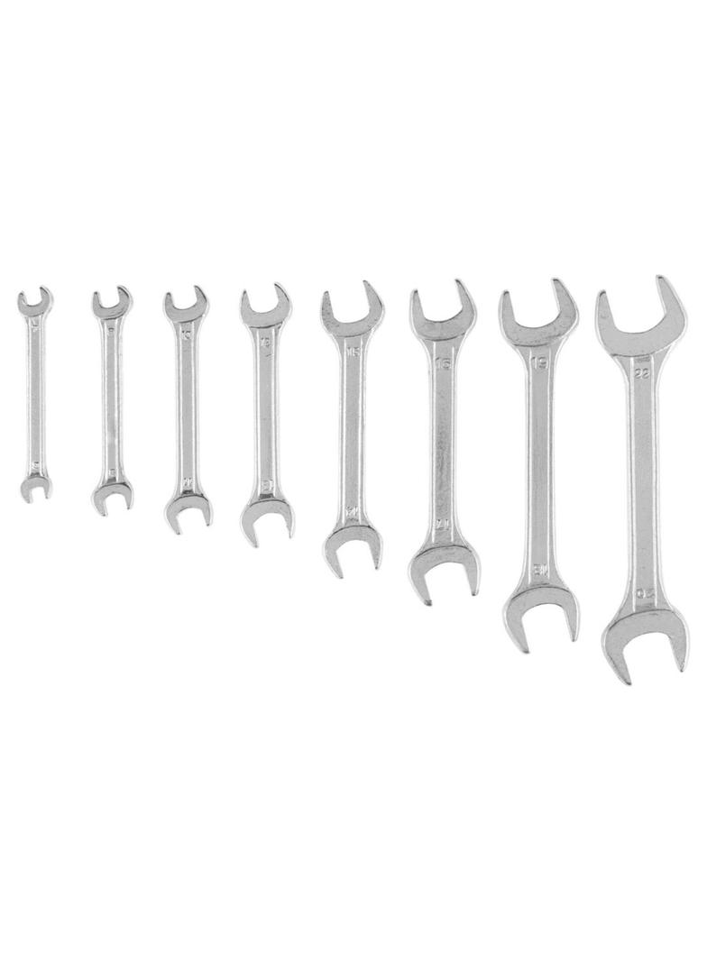 Klucze płaskie dwustronne 6-22 mm, zestaw 8 szt.