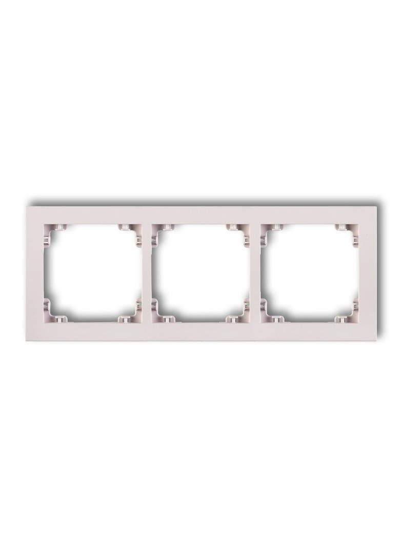 DECO Ramka potrójna z tworzywa DECO Pastel Matt pudrowy róż 40DR-3 KARLIK