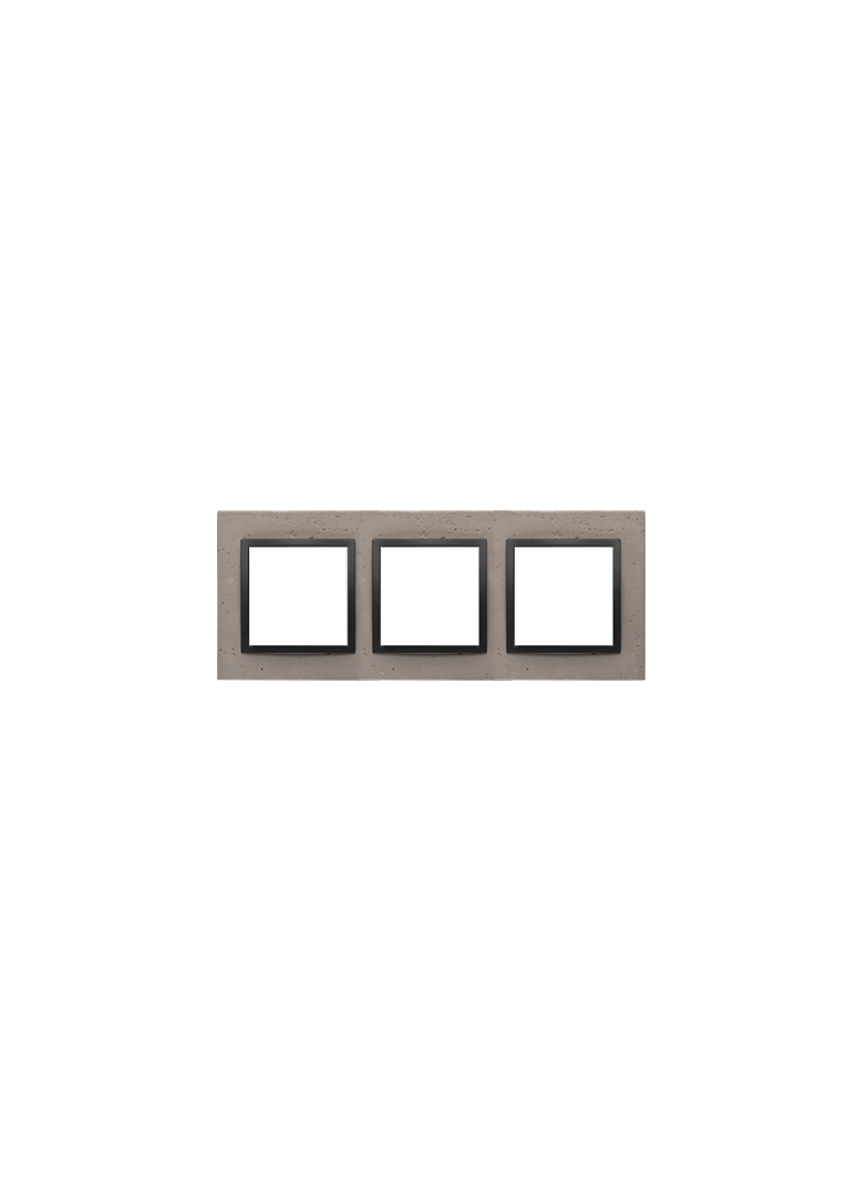 Simon 54 NATURE WMDZ-0130xS-098 Ramka 3-krotna Nature-Beton, CZARNY CHARAKTER, IP20/IP44. (IP44-nale DRN3/98 KONTAKT