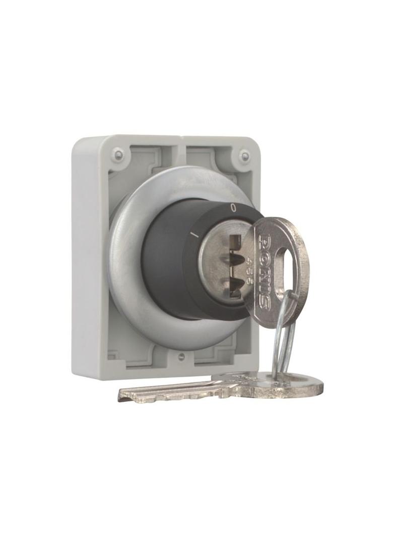 M30C-FWRS3-RS-A1 Przełącznik kluczykowy 30mm 3 położeniowy bez samopowrotu zamek Ronis kluczyk wyj.