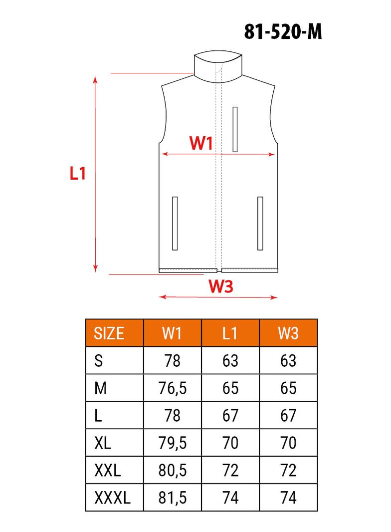 Bezrękawnik roboczy, dwustronny, jedna strona odblaskowa, rozmiar M/50