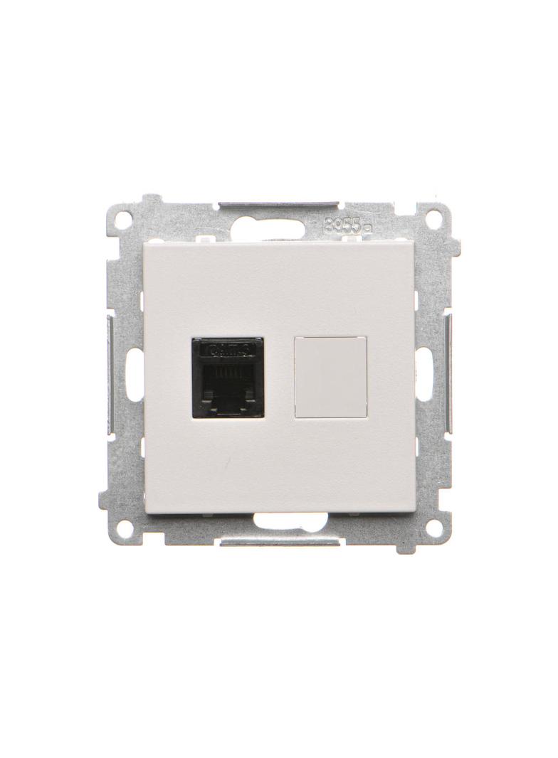 Simon 55 Gniazdo telefoniczne pojedyncze RJ12 Jasnoszary mat
