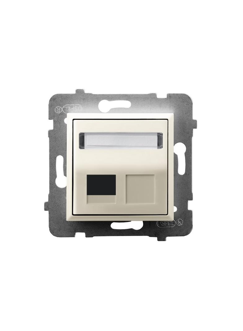 ARIA Obudowa gniazda pojedynczego typu Keystone skośna - kolor ecru
